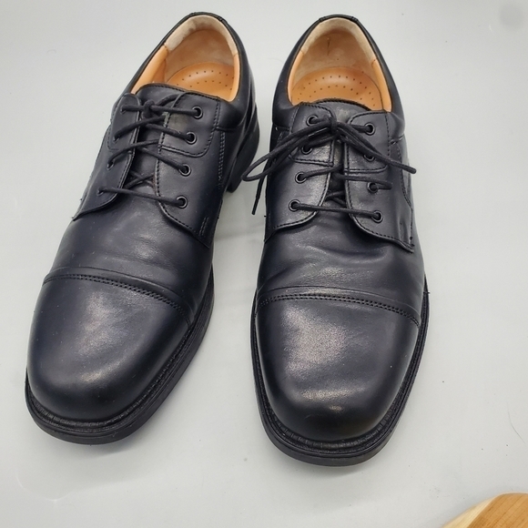 BOSTONIAN SHOES MEN 11M STRADA BLACK PREMIUM ITALIAN LEATHER CAP TOE OXFORDS main image 4